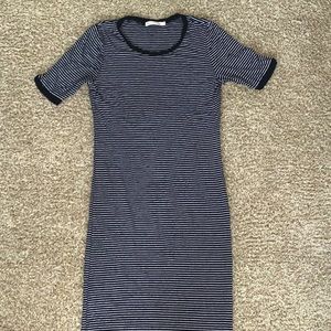 Black/White Striped T-Shirt Dress